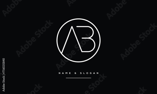 AB, BA, A, B, Abstract Letters Logo monogram