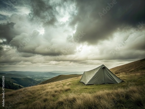 tent in the mountains generative ai