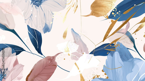 Light background with watercolor flowers
