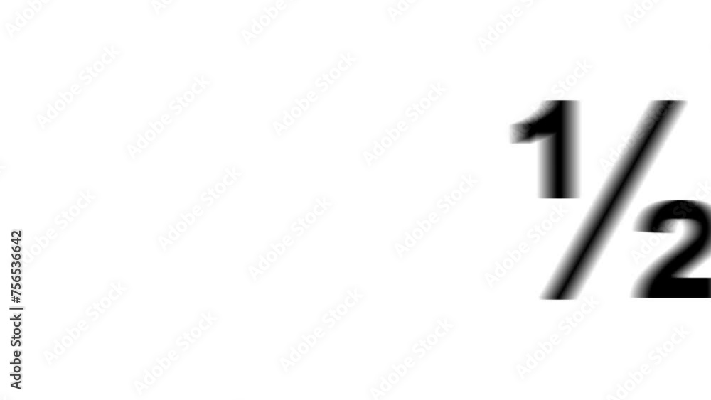 Animation set, half fraction symbol. Animations: transparency, zooms, transition top to down, transition left to right, slide up to down, slide left to right Animation set, half fraction symbol. Animations: transparency, zooms, transition top to down, transition left to right, slide up to down, slide left to right