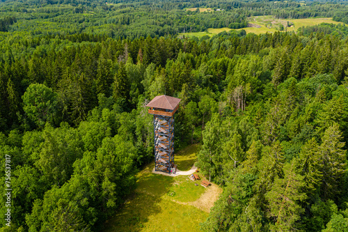Korneti observation tower in Jaunlaicene parish, Aluksne district, Latvia