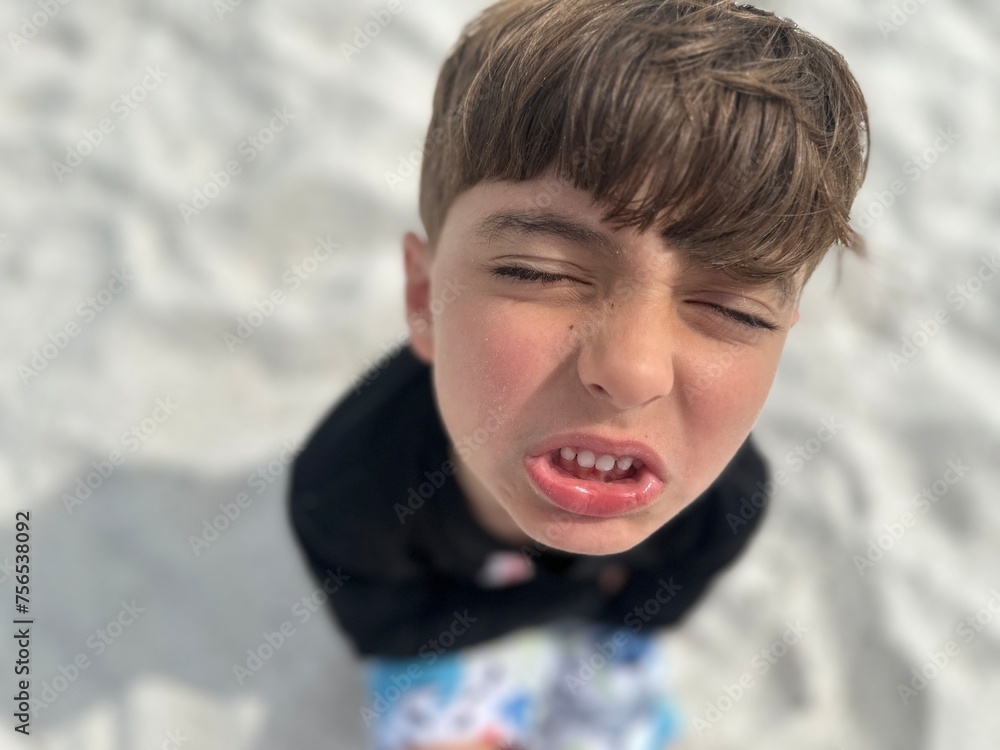 boy making funny faces distorted boy making funny faces distorted