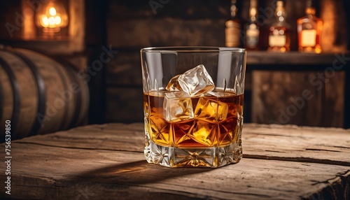 Glass of Scotch Whiskey Rustic