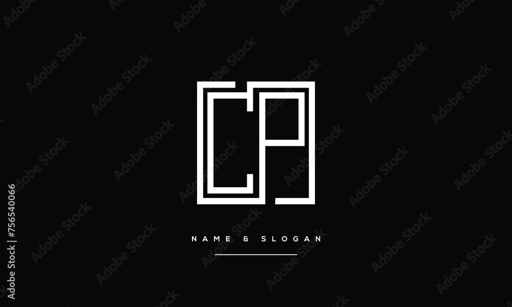 CP, PC, C, P, Abstract letters Logo monogram