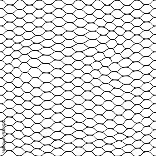 Fishnet, fish net seamless background pattern. Vector texture of rope mesh with fishing knots. Black white nautical backdrop with fishnet grid ornament, fisherman fish net or marine trap background