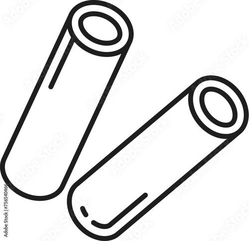 Cannelloni rolls of pasta stuffed with meat or vegetables isolated outline icon. Vector canneroni cannaroni, cannoli crusetti raw canelons