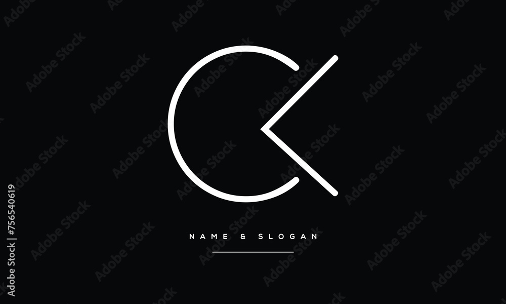 CK, KC, C, K, Abstract Letters Logo monogram CK, KC, C, K, Abstract Letters Logo monogram
