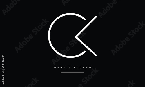 CK, KC, C, K, Abstract Letters Logo monogram