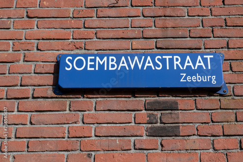 Street Sign Soembawastraat At Amsterdam The Netherlands 7-3-2024