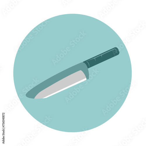 A kitchen knife icon with a soft pastel green color. Knives appear cuter away from the image of a threatening sharp weapon.