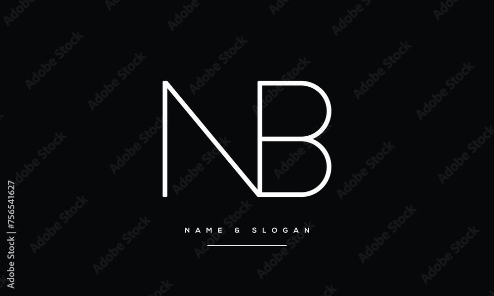 NB, BN, Abstract Letters Logo monogram NB, BN, Abstract Letters Logo monogram