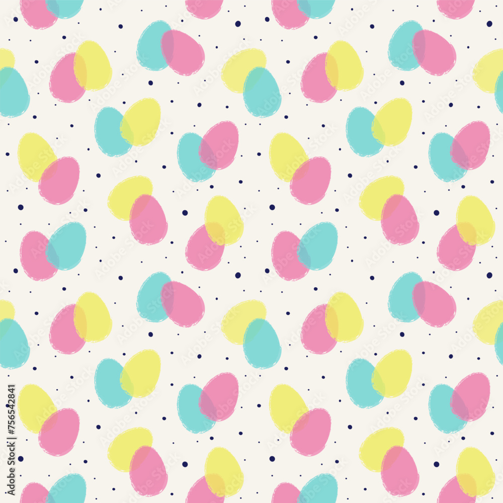 Seamless Easter pattern with eggs. Modern background. Vector illustration