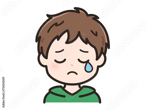 悲しいの若い男性のイラスト