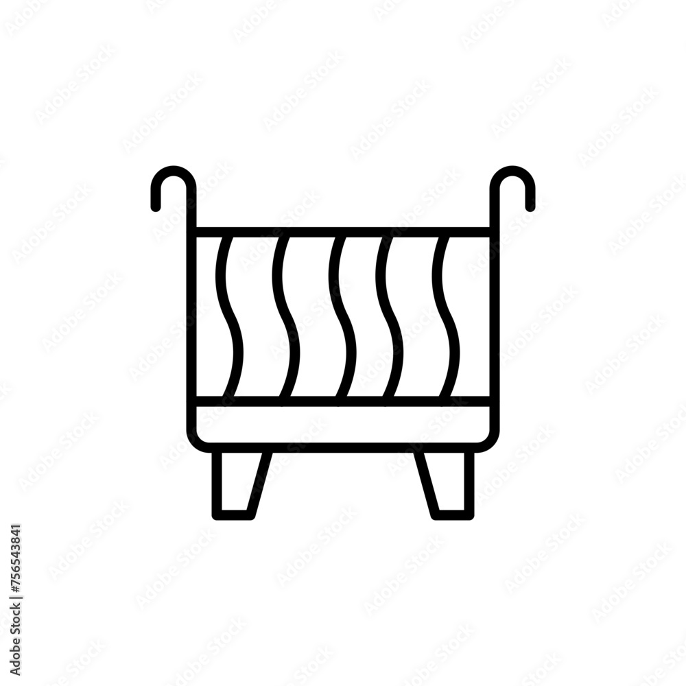 Fototapeta premium Baby cribs outline icons, minimalist vector illustration ,simple transparent graphic element .Isolated on white background