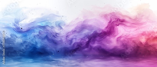 Watercolor artwork background with copy space for design. Web banner. Panoramic. Wide. Long. Branding. Purple blue green. Web header. Colorful art background with copy space for design.