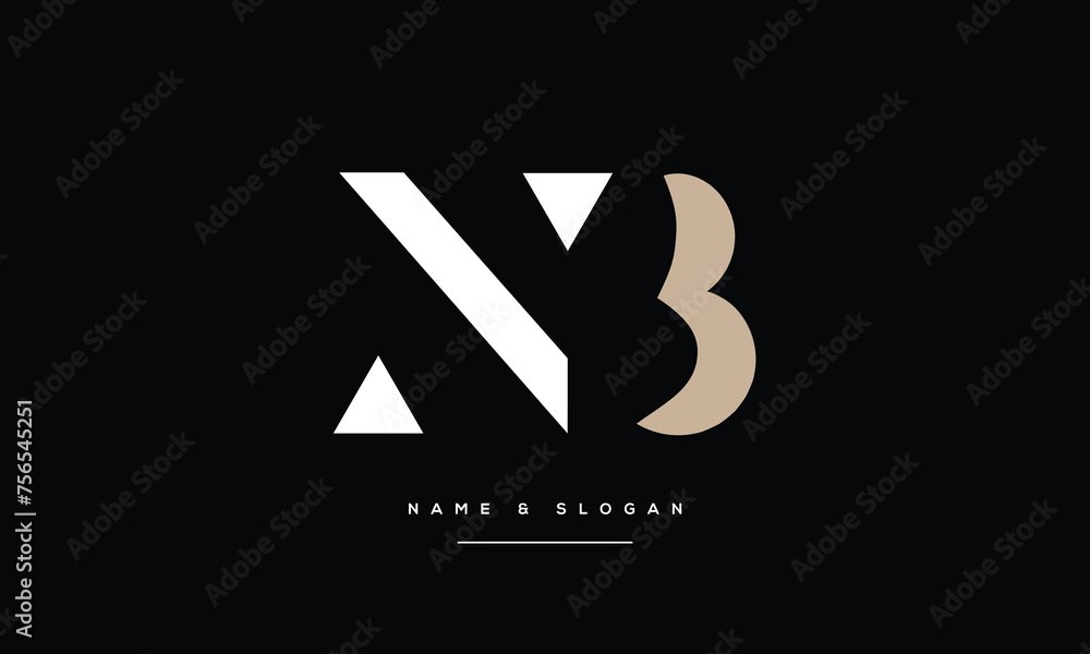 NB, BN, Abstract Letters Logo monogram NB, BN, Abstract Letters Logo monogram