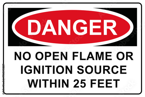 Danger Warning sign No open flame or ignition source within 25 feet (ID: 756545227)