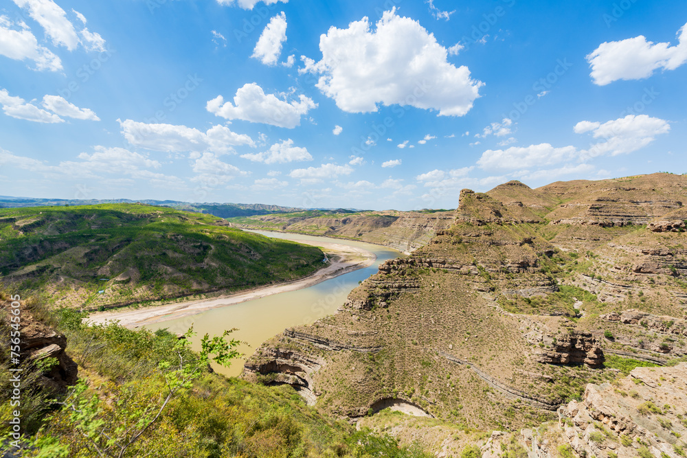 The first bay of the Yellow River in the world, Shilou County, Luliang, Shanxi, China The first bay of the Yellow River in the world, Shilou County, Luliang, Shanxi, China