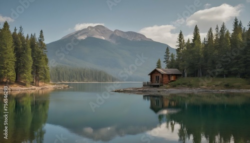 Visualize A Tranquil Mountain Lake Surrounded By P