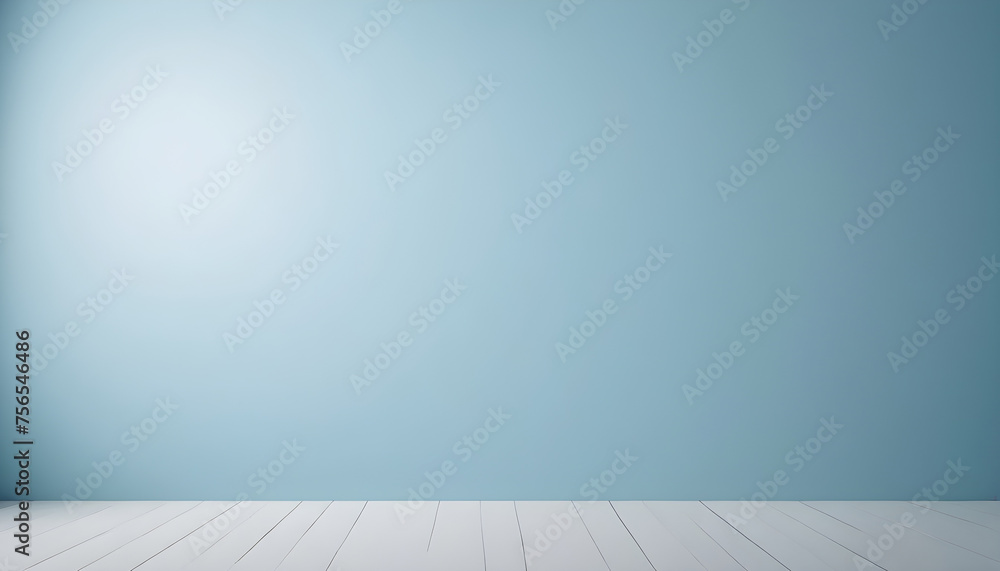 studio background featuring a sky blue color, add a touch of subtle shimmer or a gradient transitions 