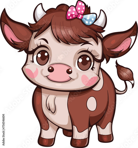 A pet cow stares at her mother being paired. 