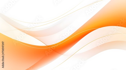 orange curve background with white abstract waves on white surface