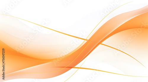 simple curves of orange and white colors on white background, orange curve background modern abstract design