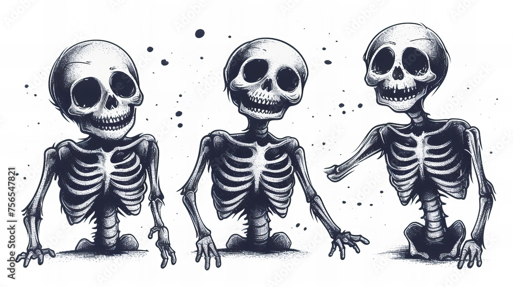 funny comic skeleton stickers collection funny comic skeleton stickers collection