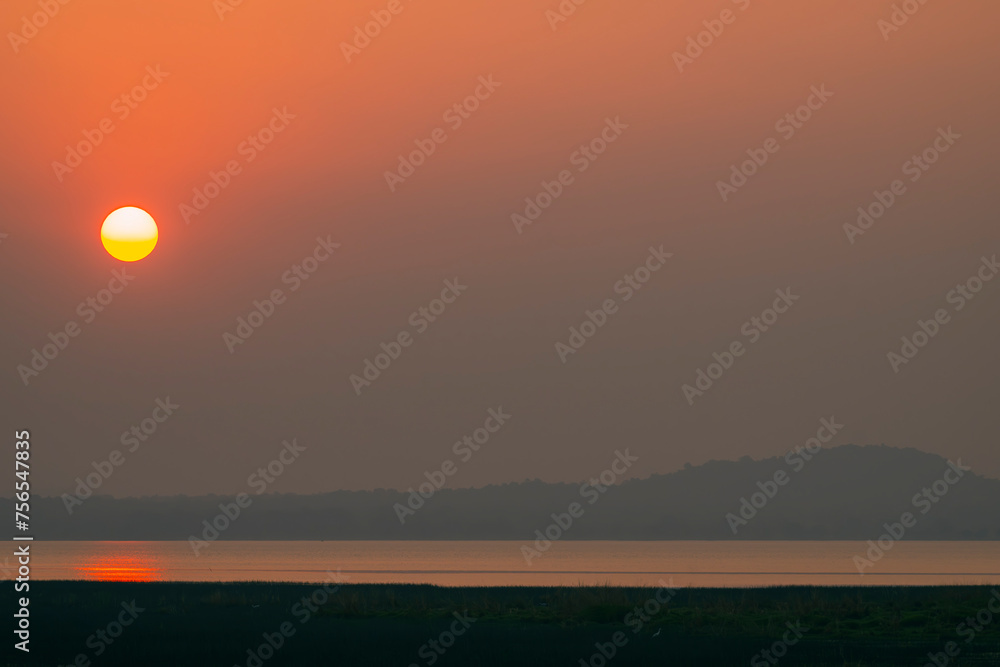Landscape of sunset at Tadoba Andhari National park near Irai dam Landscape of sunset at Tadoba Andhari National park near Irai dam