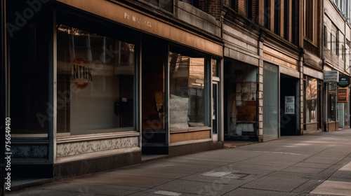 Wallpaper Mural Empty Shopping District.  Deserted High Street. AI Generated Torontodigital.ca