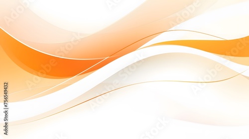 orange curve background with white abstract waves on white background © Muarastock