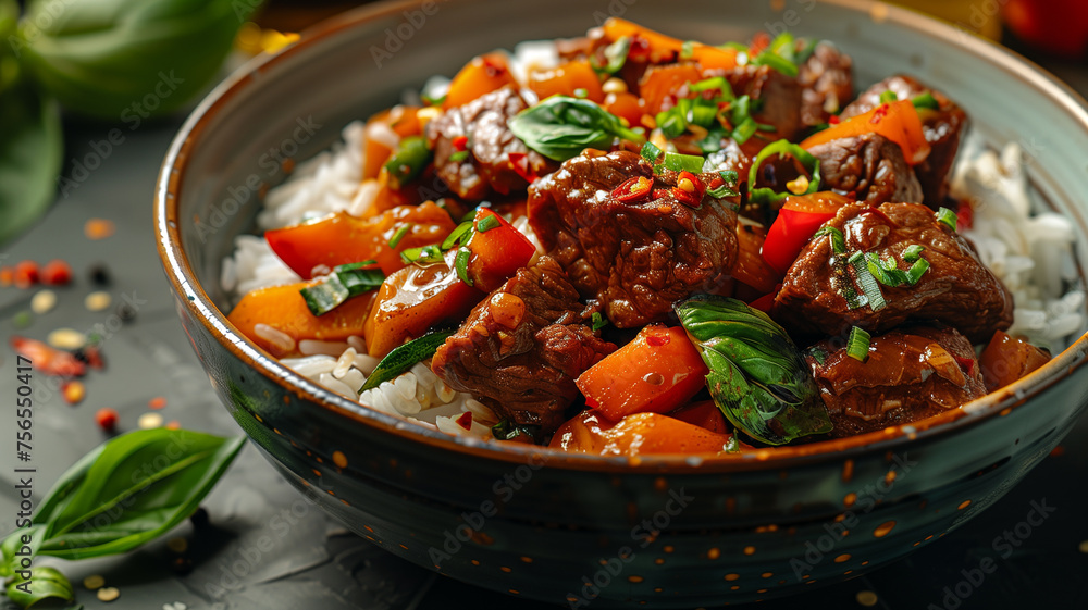 Savory Beef and Vegetable Stir Fry Over Rice Savory Beef and Vegetable Stir Fry Over Rice