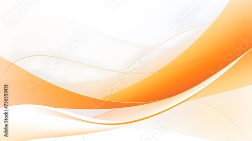 orange curve background, smooth orange and white curve on white backdrop