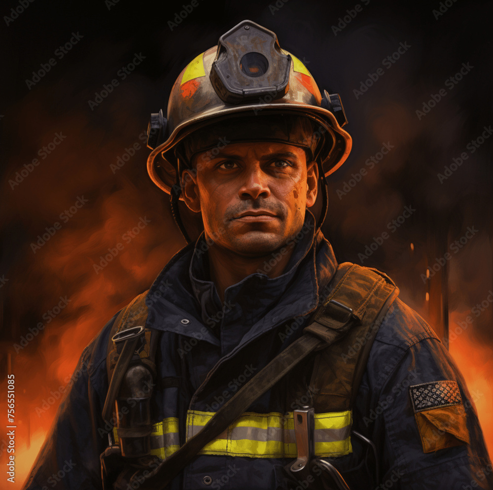 portrait of a firefighter, generative ai