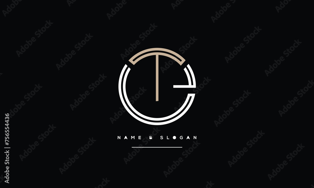 Alphabet Letters ET, TE , Initials Logo Monogram Alphabet Letters ET, TE , Initials Logo Monogram
