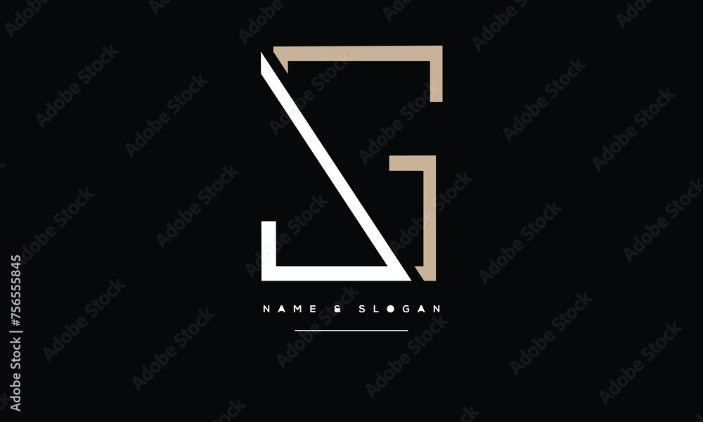 JG, GJ, Abstract letters Logo monogram JG, GJ, Abstract letters Logo monogram