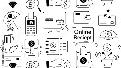 A linear pattern symbolizing the key components of online payments and transaction options  