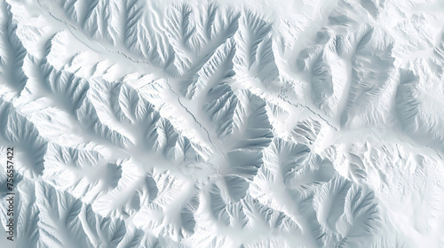 A detailed 3D topographic map showcasing intricate mountainous terrain. photo