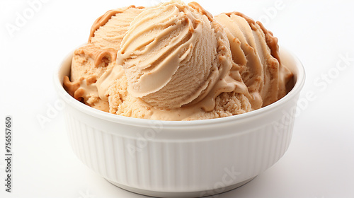 a scoop of salted caramel ice cream, generative ai photo
