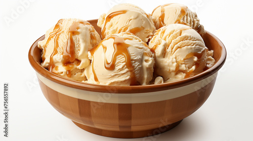 a scoop of salted caramel ice cream, generative ai