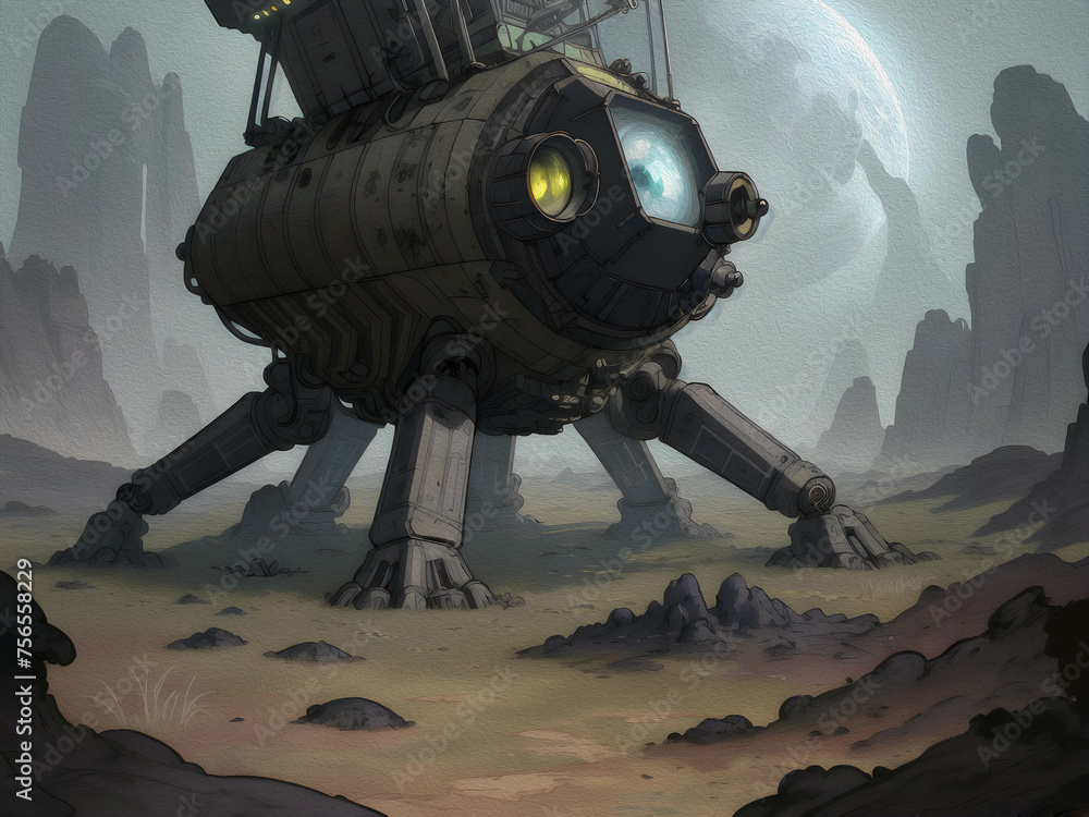 Alien Planet, Oil Painting