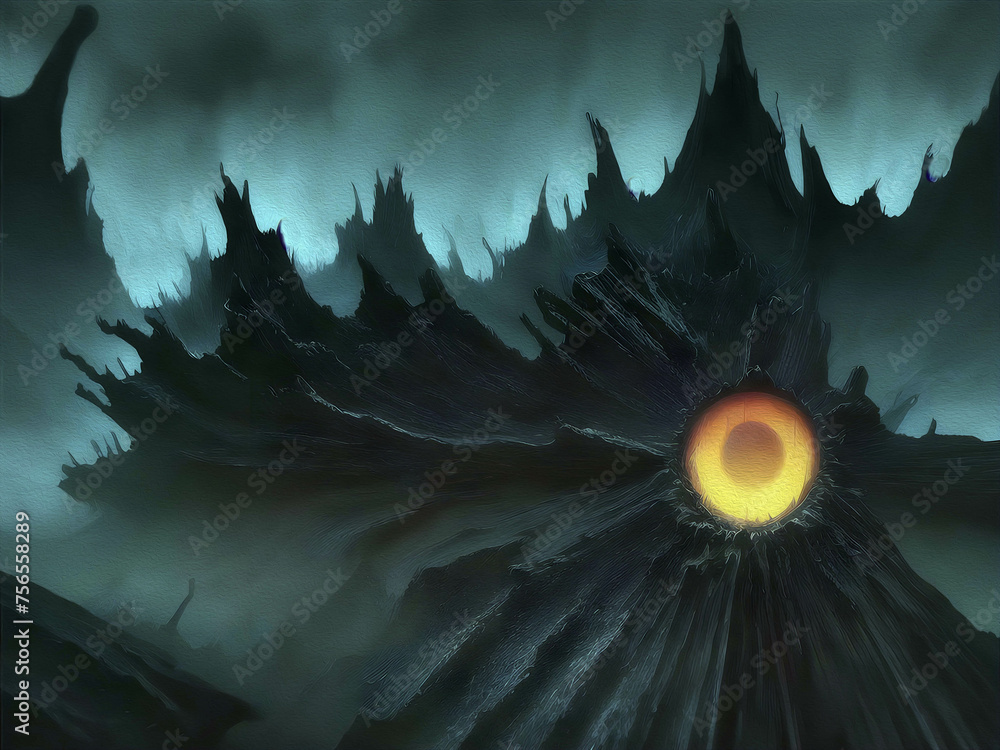 Doom sky of dark energy, Oil Painting