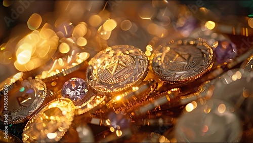Gold Coin Hoard Luxurious Wealth Money Finance Markets Stocks Financial Treasure Trove