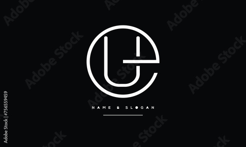 Alphabet Letters EU, UE, Initials Logo Monogram