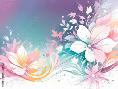 Abstract floral background in soft pastel colors, decorative backdrop © Svitlana