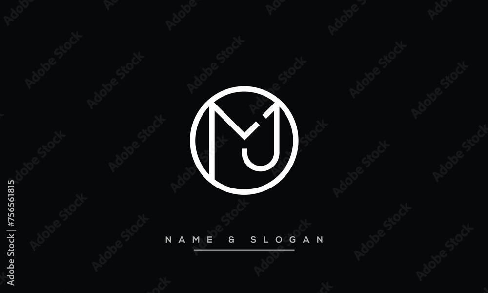 MJ, JM, Abstract Letters Logo Monogram MJ, JM, Abstract Letters Logo Monogram