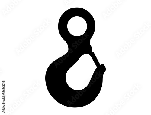 Lifting hook silhouette vector art