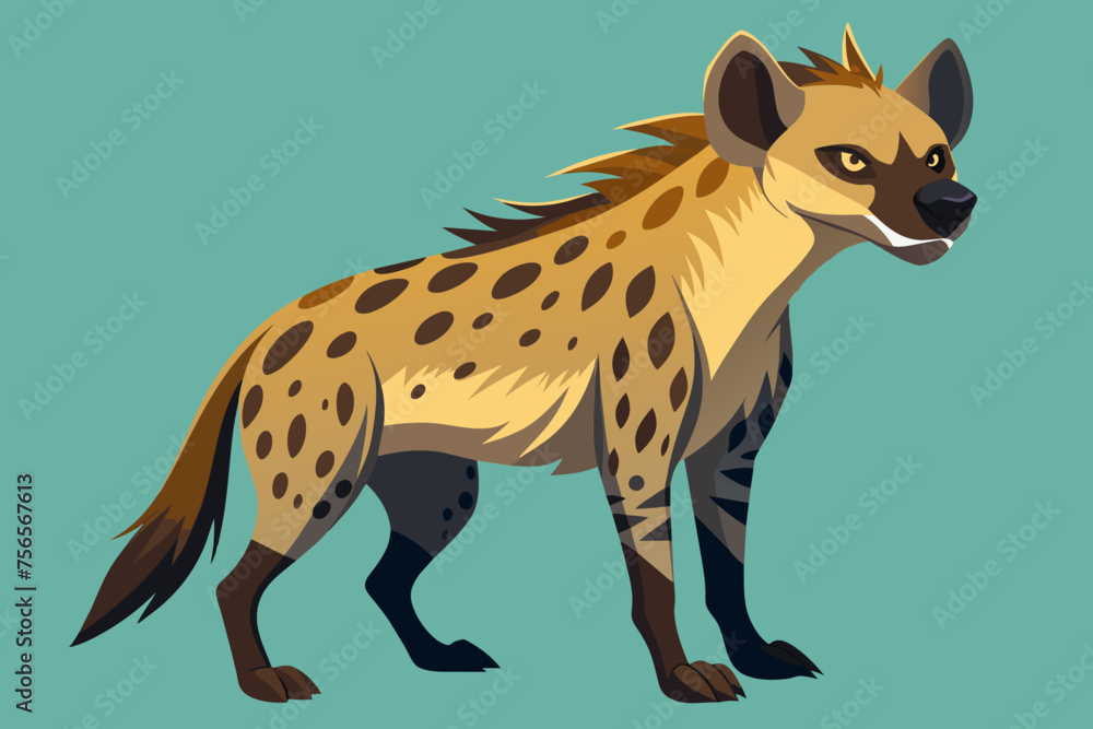 illustration of a cartoon  hyena 