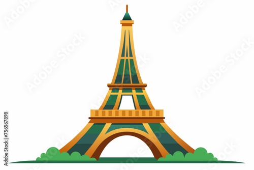 eiffel tower illustration on white background