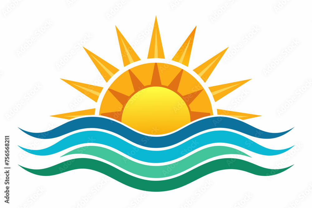 Sun and sea vector illustration Sun and sea vector illustration